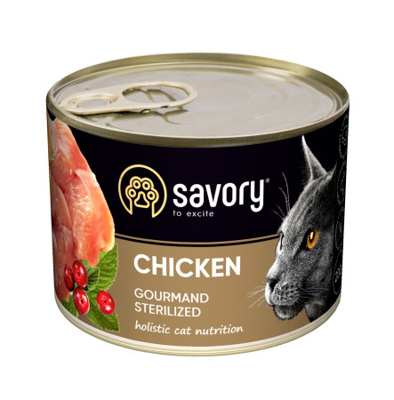 Savory Cat Adult Sterilized Chicken 200 г